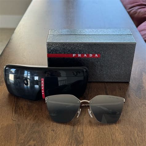 prada 68ts silver|Prada PR 68TS Polarized 1BC2F2 Sunglasses Silver.